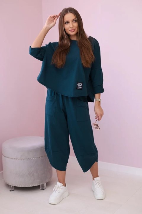 Komplet bawełniany bluza + spodnie morski Komplet bawełniany bluza + spodnie morski