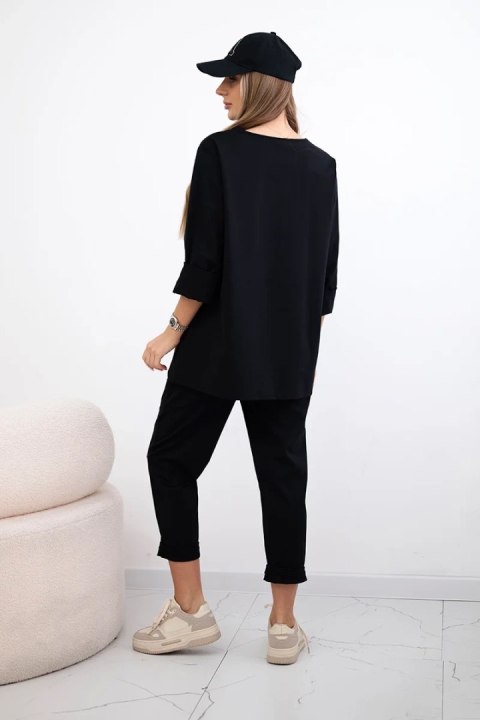 Komplet punto bluza + spodnie czarny Komplet punto bluza + spodnie czarny