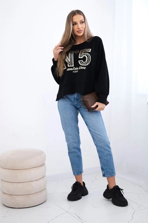 Bluza z nadrukiem masełko czarna Bluza z nadrukiem masełko czarna