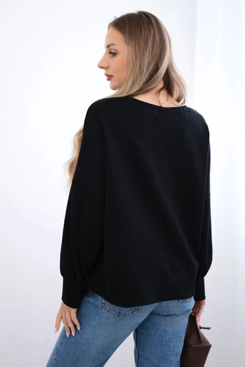 Bluza z nadrukiem masełko czarna Bluza z nadrukiem masełko czarna