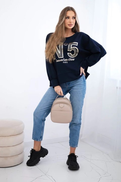 Bluza z nadrukiem masełko granatowa Bluza z nadrukiem masełko granatowa