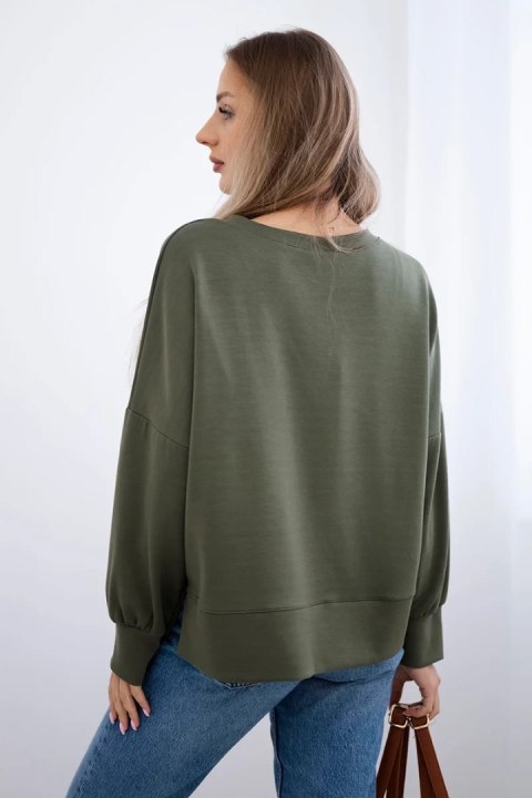 Bluza z nadrukiem masełko khaki Bluza z nadrukiem masełko khaki