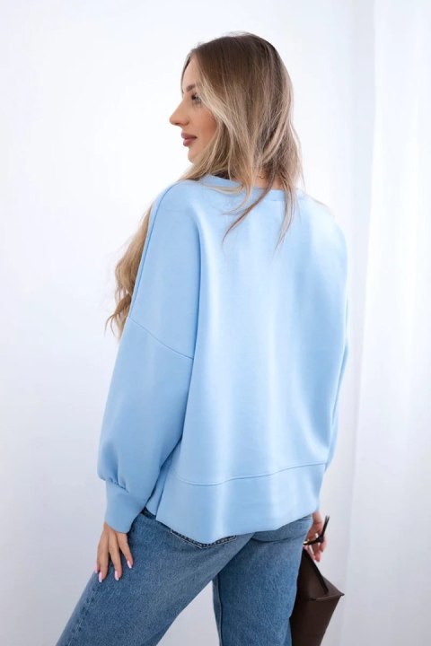 Bluza z nadrukiem masełko niebieska Bluza z nadrukiem masełko niebieska