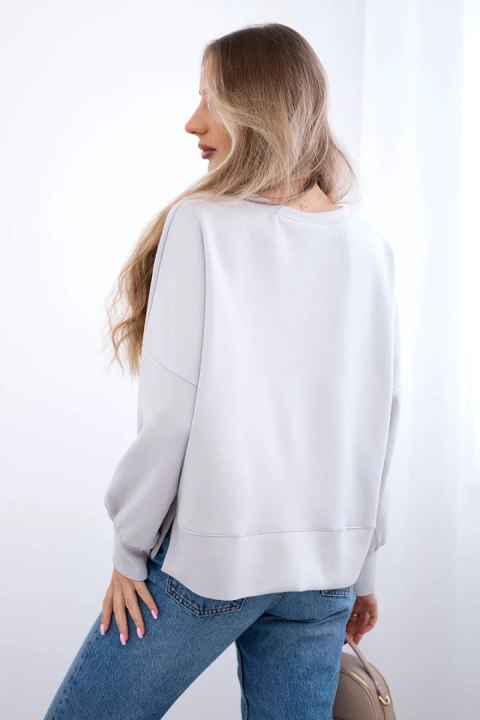 Bluza z nadrukiem masełko szara Bluza z nadrukiem masełko szara
