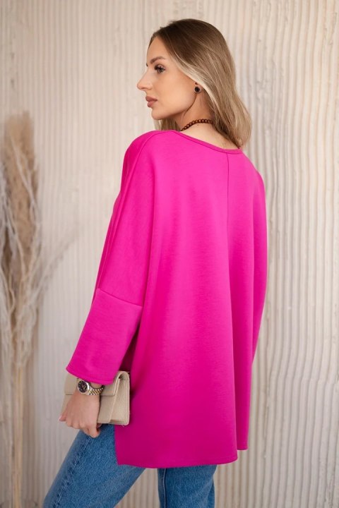 Bluzka oversize z wisiorkiem Masełko fuksja Bluzka oversize z wisiorkiem Masełko fuksja