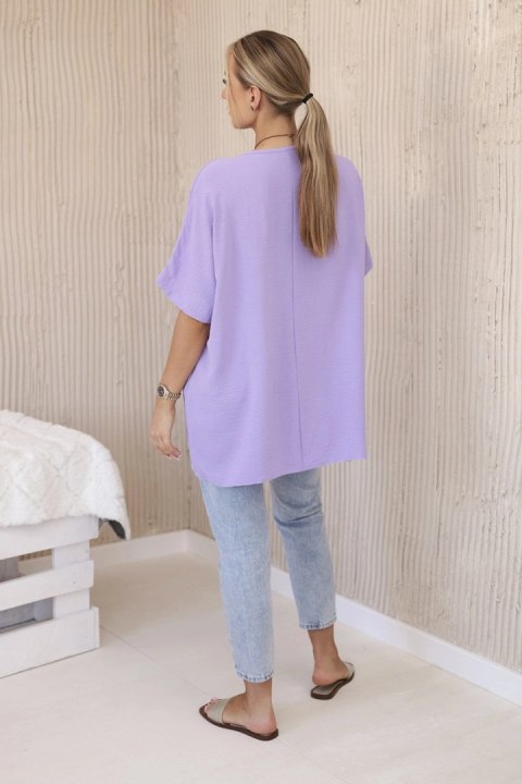 Bluzka oversize z wisiorkiem jasno fioletowa Bluzka oversize z wisiorkiem jasno fioletowa
