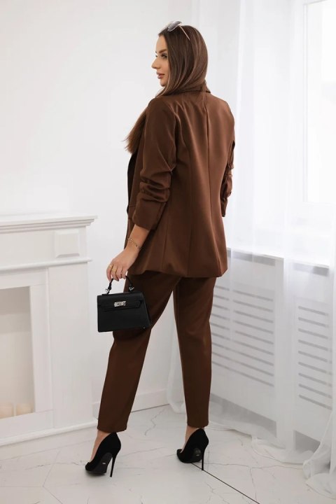 Komplet elegancki marynarki ze spodniami mocca Komplet elegancki marynarki ze spodniami mocca