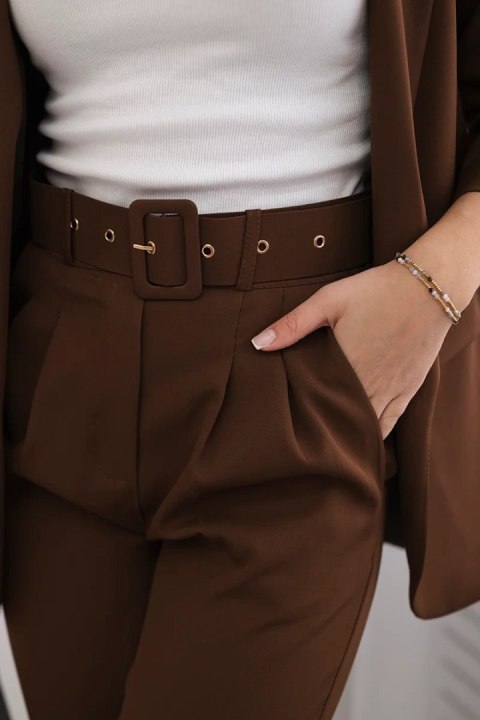 Komplet elegancki marynarki ze spodniami mocca Komplet elegancki marynarki ze spodniami mocca