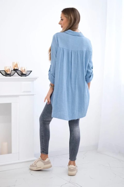 Koszula bawełniana muślinowa jeansowa