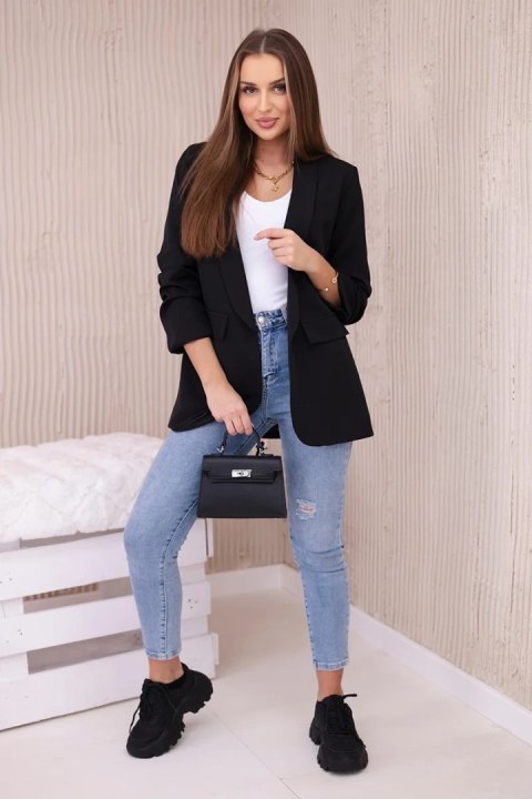 Marynarka z klapami elegancka czarna Marynarka z klapami elegancka czarna
