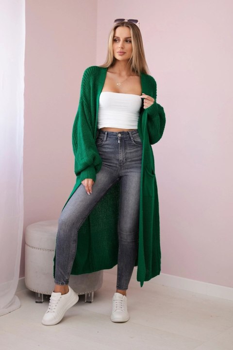 Sweter długi kardigan zielony Sweter długi kardigan zielony
