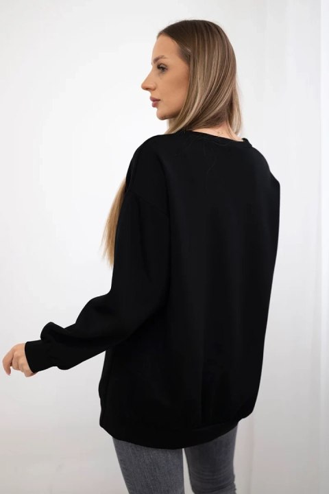 Bluza z haftowany napisem czarna Bluza z haftowany napisem czarna