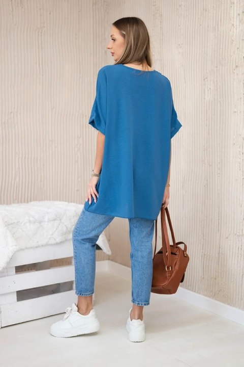 Bluzka oversize z wisiorkiem jeansowa Bluzka oversize z wisiorkiem jeansowa