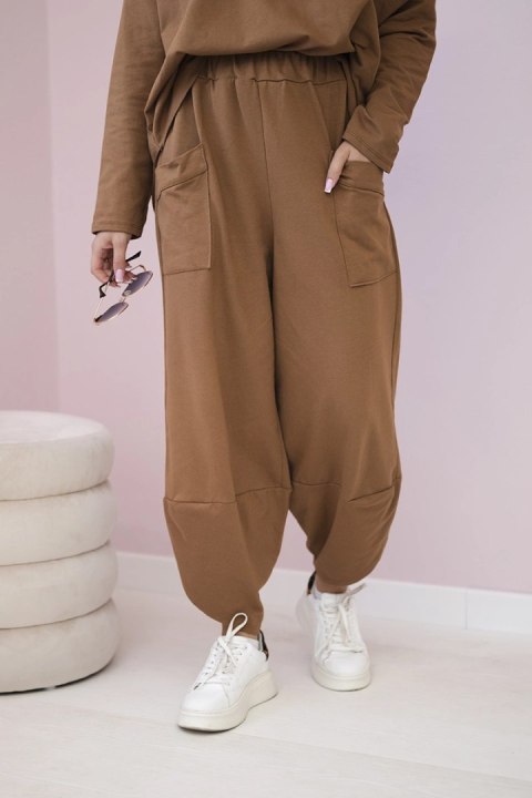 Komplet bawełniany bluza + spodnie camelowy Komplet bawełniany bluza + spodnie camelowy