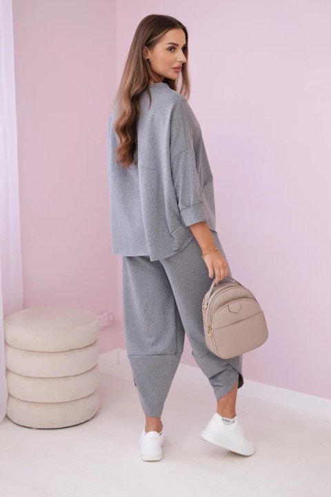 Komplet bawełniany bluza + spodnie szary melanż Komplet bawełniany bluza + spodnie szary melanż