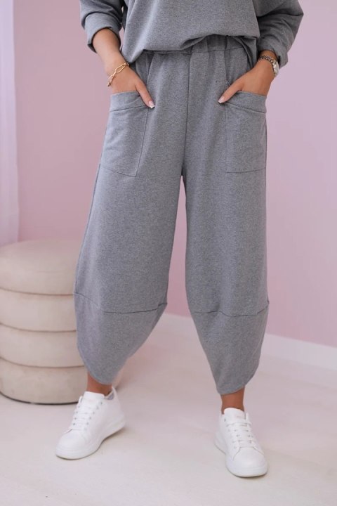 Komplet bawełniany bluza + spodnie szary melanż Komplet bawełniany bluza + spodnie szary melanż