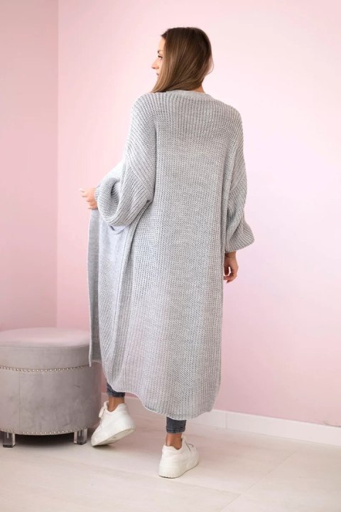 Sweter długi kardigan szary Sweter długi kardigan szary
