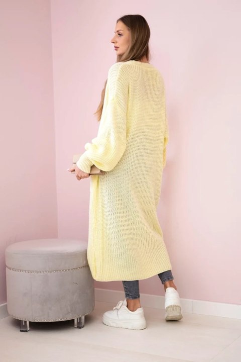 Sweter długi kardigan żółty Sweter długi kardigan żółty