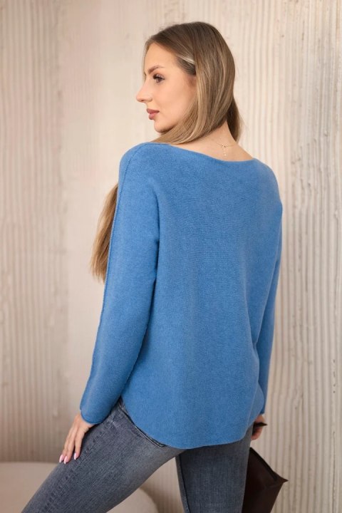 Sweter z dekoltem V jeansowy Sweter z dekoltem V jeansowy