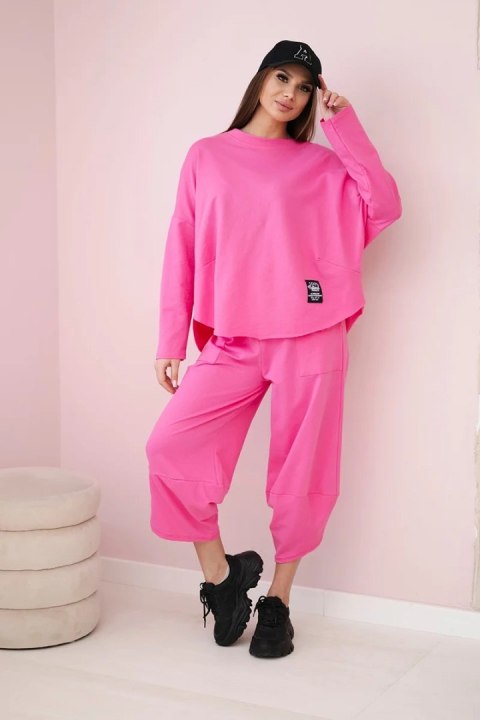 Komplet bawełniany bluza + spodnie jasny różowy Komplet bawełniany bluza + spodnie jasny różowy