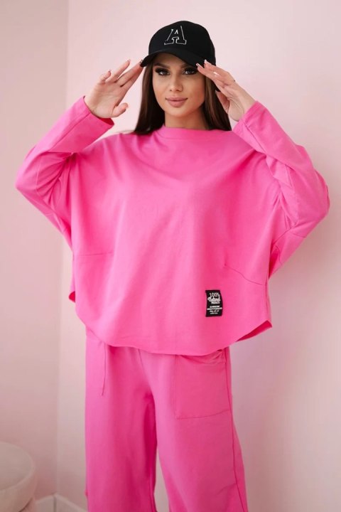Komplet bawełniany bluza + spodnie jasny różowy Komplet bawełniany bluza + spodnie jasny różowy