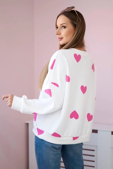 Bluza masełko z nadrukiem serc fuksja Bluza masełko z nadrukiem serc fuksja