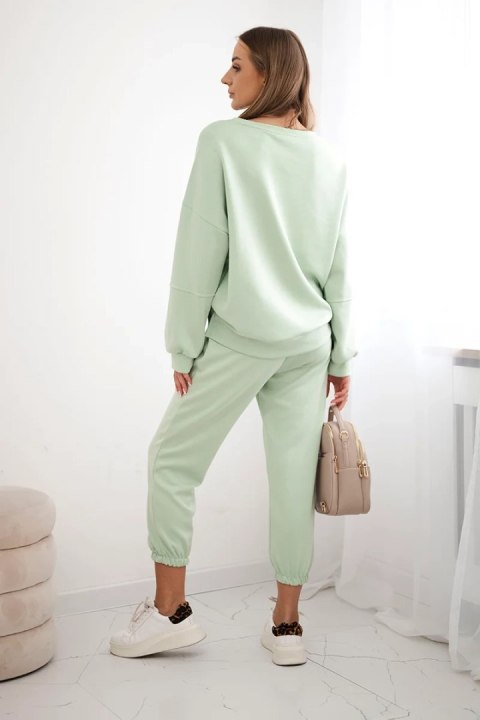 Komplet bluza + spodnie masełko ciemny miętowy Komplet bluza + spodnie masełko ciemny miętowy