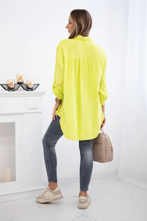 Koszula bawełniana muślinowa Plus Size kiwi Koszula bawełniana muślinowa Plus Size kiwi