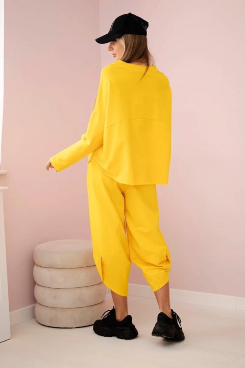Komplet bawełniany bluza + spodnie ciemny żółty Komplet bawełniany bluza + spodnie ciemny żółty