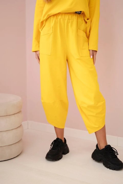 Komplet bawełniany bluza + spodnie ciemny żółty Komplet bawełniany bluza + spodnie ciemny żółty