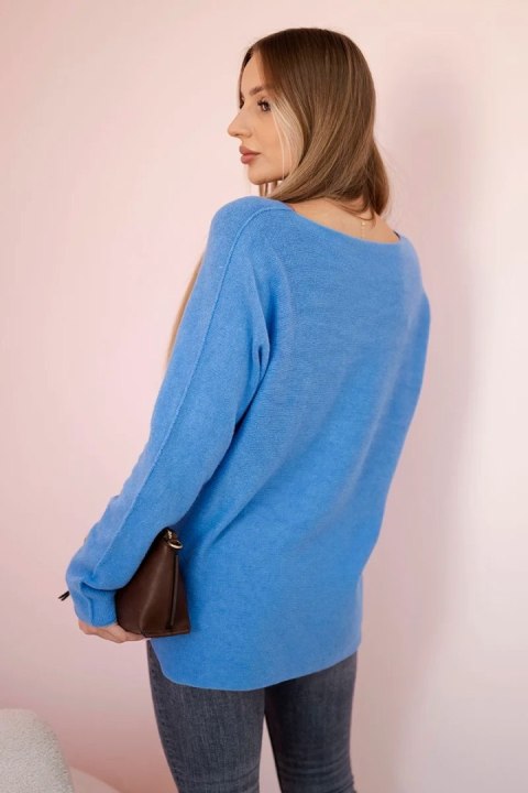 Sweter z dekoltem V jasny jeans Sweter z dekoltem V jasny jeans