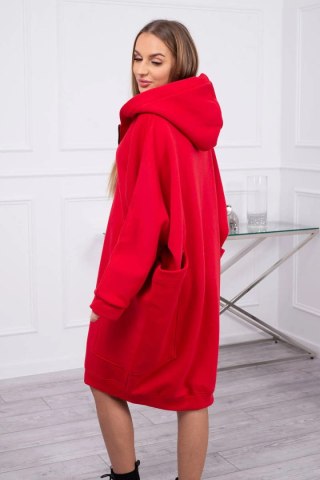 Bluza ocieplana oversize czerwona