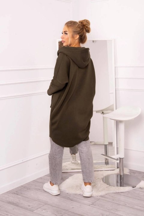Bluza ocieplana rozpinana z dłuższym tyłem khaki Bluza ocieplana rozpinana z dłuższym tyłem khaki