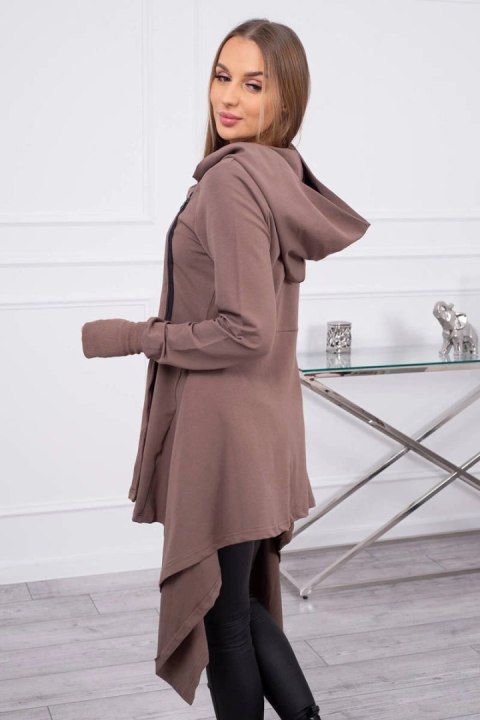 Bluza z kapturem i suwakiem na boku mocca Bluza z kapturem i suwakiem na boku mocca