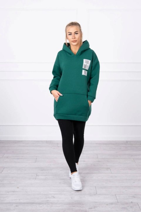 Bluza z kapturem z naszywkami zielona