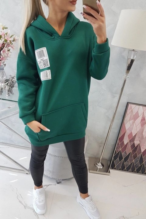 Bluza z kapturem z naszywkami zielona