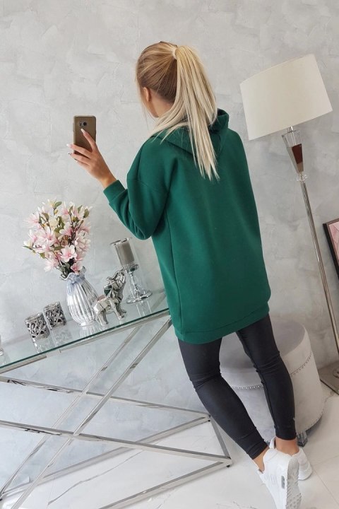 Bluza z kapturem z naszywkami zielona