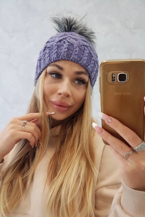 Czapka z polarem Daria K217 fioletowa Czapka z polarem Daria K217 fioletowa