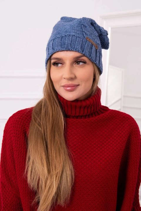Czapka z polarem Ula K271 jeansowa Czapka z polarem Ula K271 jeansowa