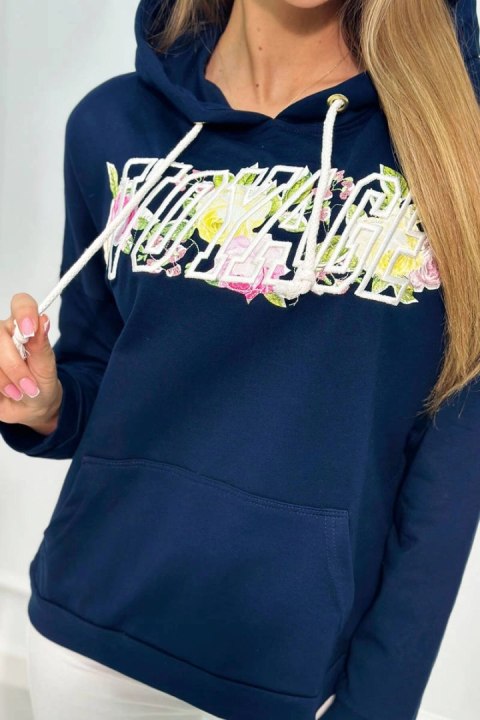 Bluza z napisem Voyage granatowa Bluza z napisem Voyage granatowa