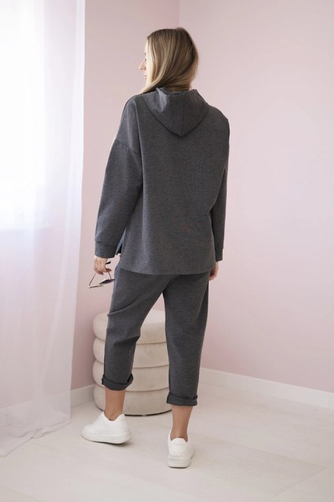 Komplet Punto Milano Winter bluza z kapturem + spodnie grafitowy Komplet Punto Milano Winter bluza z kapturem + spodnie grafitowy