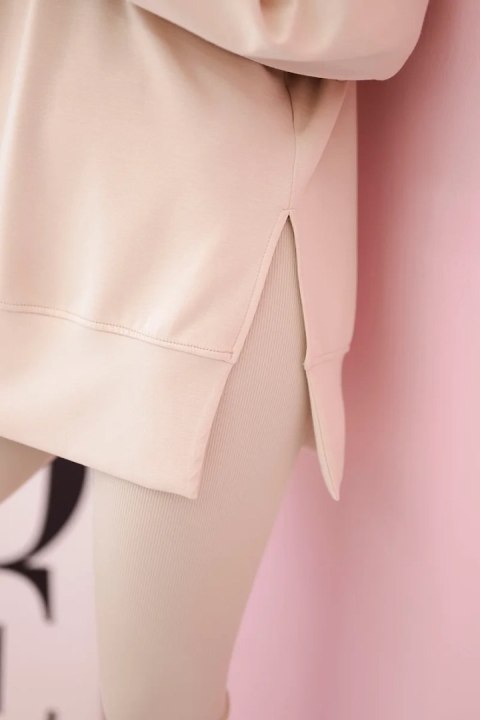 Komplet bluza masełko + spodnie prążkowane beżowy Komplet bluza masełko + spodnie prążkowane beżowy