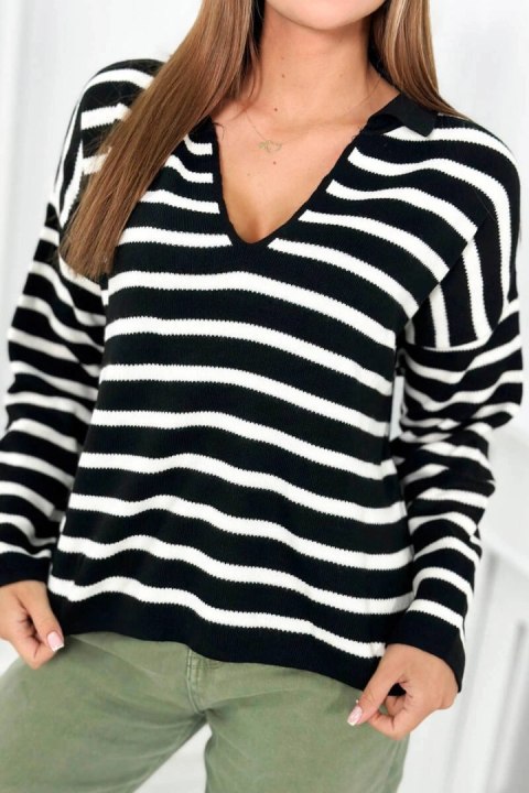 Sweter w paski ecru Sweter w paski ecru