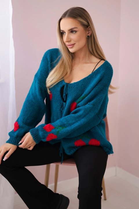 Sweter wiązany w wiśnie morski Sweter wiązany w wiśnie morski