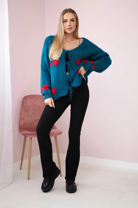 Sweter wiązany w wiśnie morski Sweter wiązany w wiśnie morski
