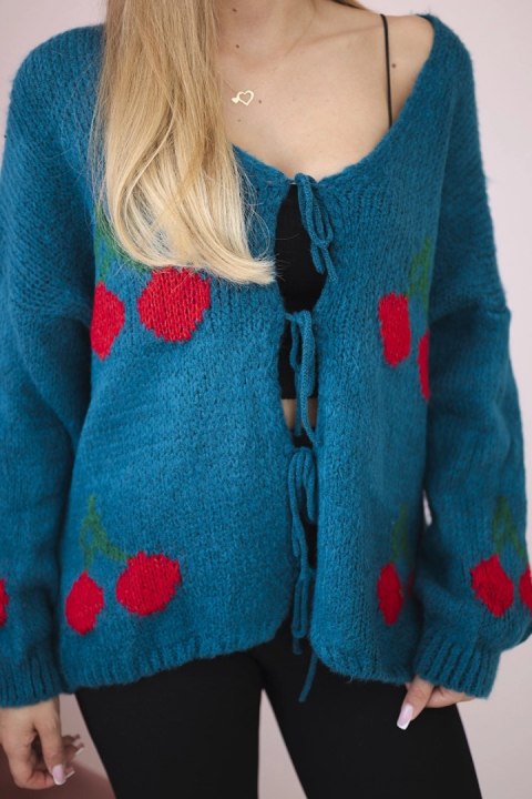 Sweter wiązany w wiśnie morski Sweter wiązany w wiśnie morski