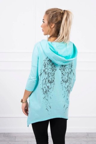 Bluza z nadrukiem skrzydeł miętowa