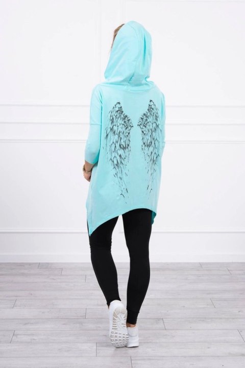 Bluza z nadrukiem skrzydeł miętowa