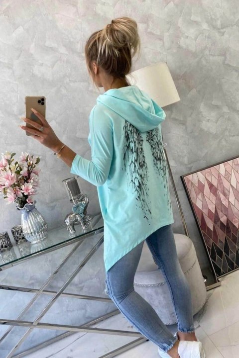 Bluza z nadrukiem skrzydeł miętowa