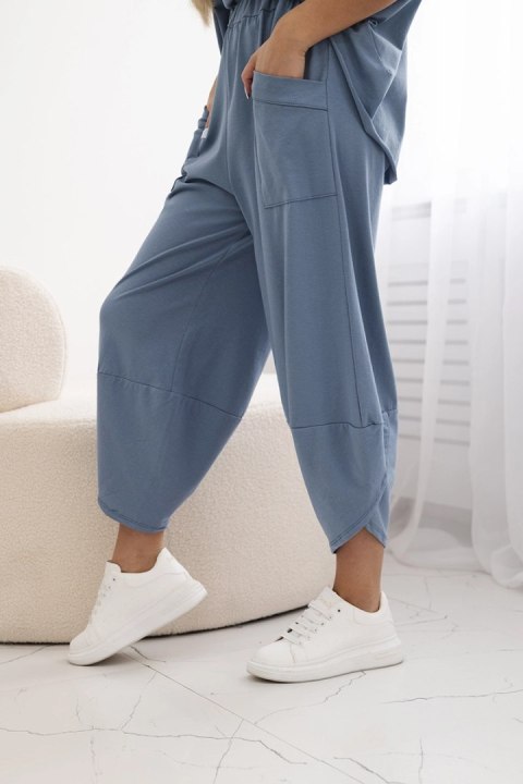 Komplet bawełniany bluzka + spodnie jasno jeansowy Komplet bawełniany bluzka + spodnie jasno jeansowy